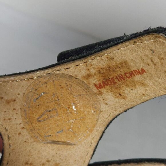 Pikolinos Women's US7-7,5 EU38 Java Black Leather Peep Toe Slingback Sandals - Picture 16 of 16